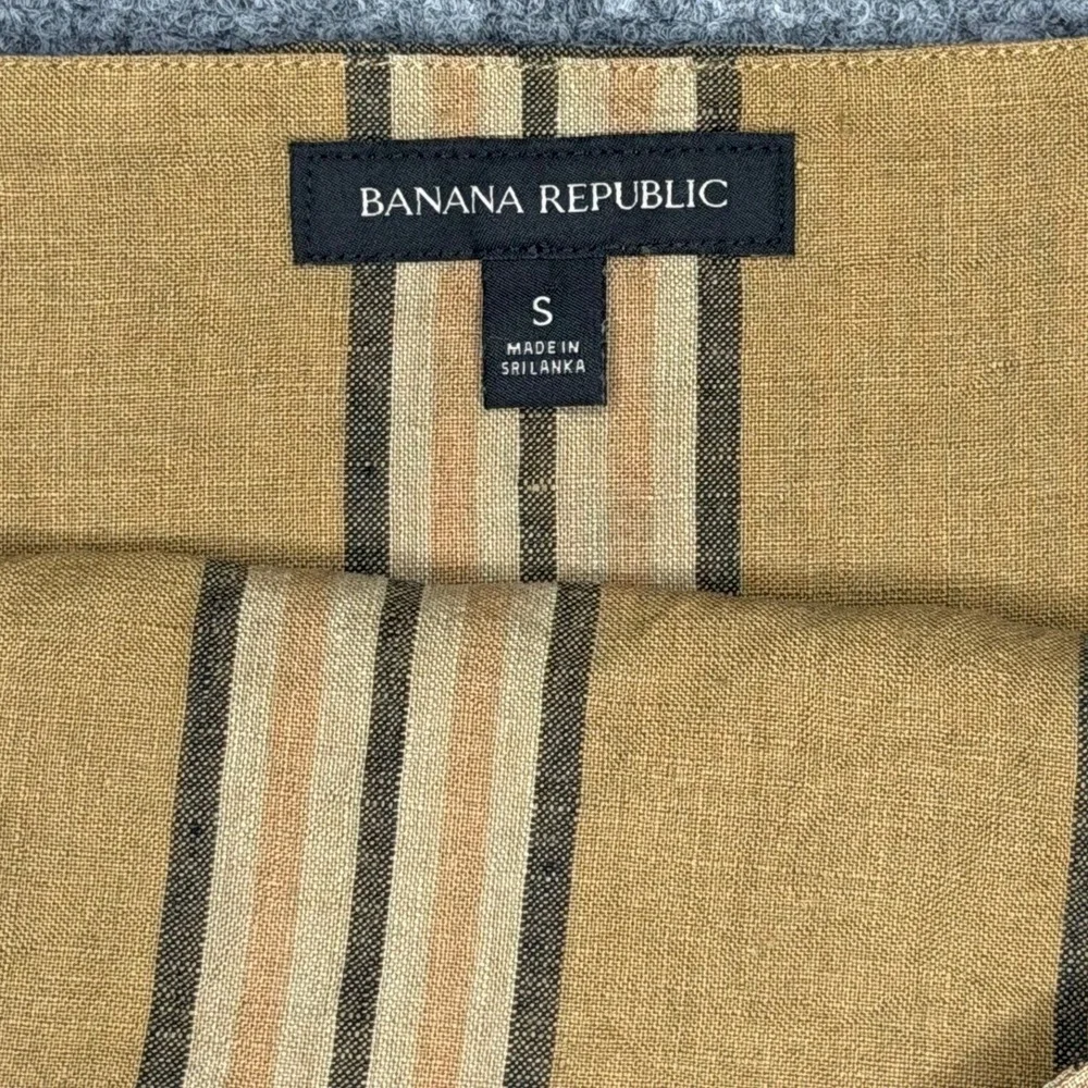 Banana Republic 2 Piece Linen Set Striped Crop Top S Wide Leg Pants 4
